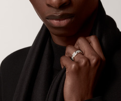 [LUXORA]LOVE RING 6.5MM Full Diamond, 6 Major Diamonds Silver