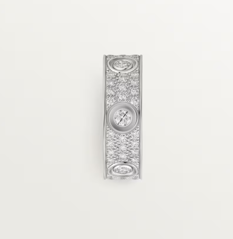 [LUXORA]LOVE RING 6.5MM Full Diamond, 6 Major Diamonds Silver