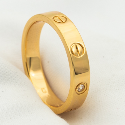 [LUXORA]LOVE RING 4MM 1 DIAMOND PINK GOLD