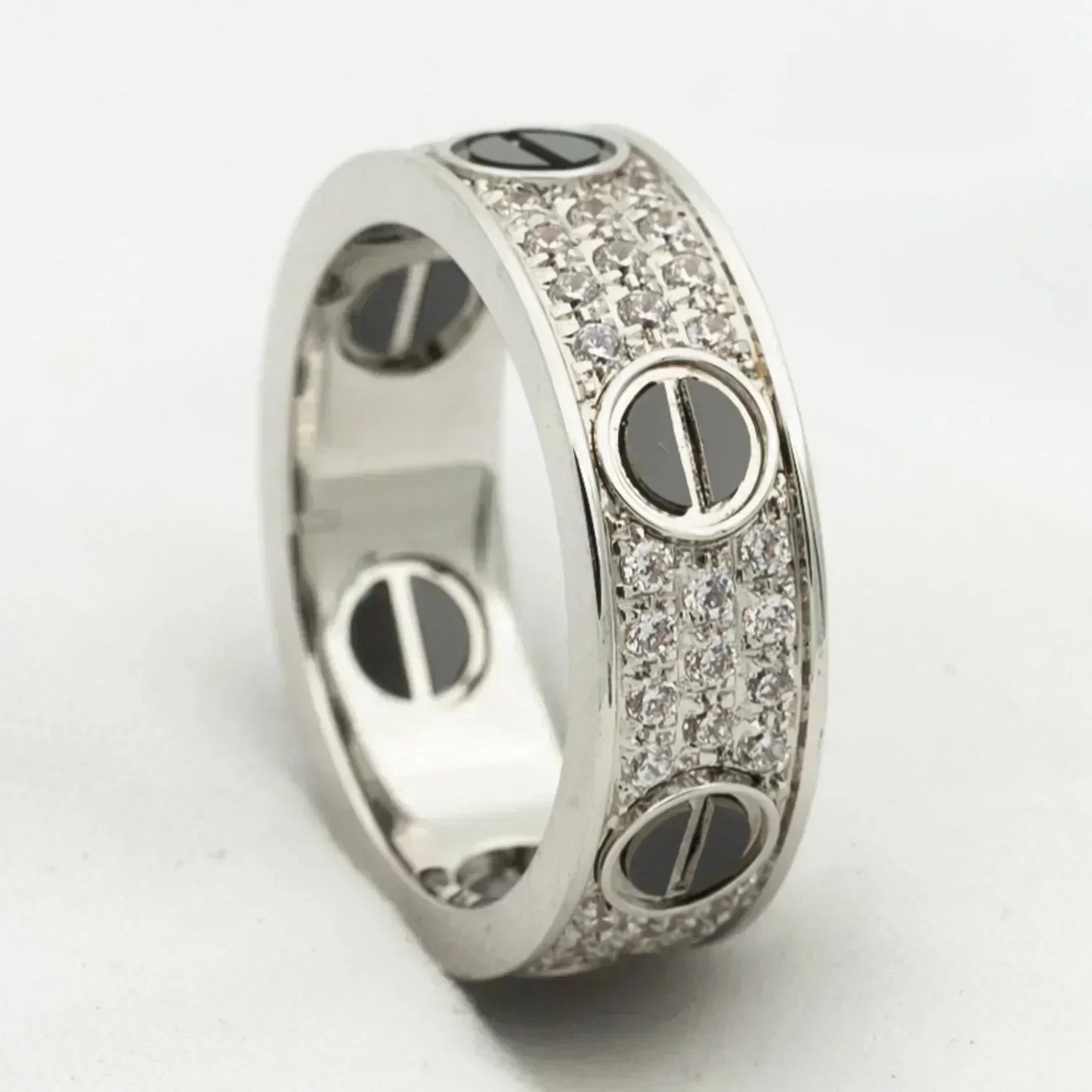 [LUXORA]LOVE RING 5.5MM DIAMONDS PAVED CERAMIC