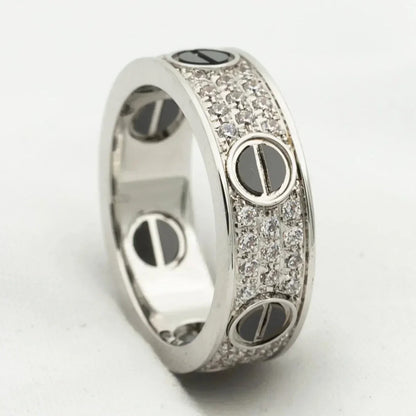 [LUXORA]LOVE RING 5.5MM DIAMONDS PAVED CERAMIC