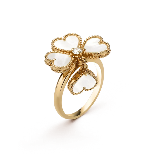 [LUXORA]SWEET CLOVER WHITE MOP RING