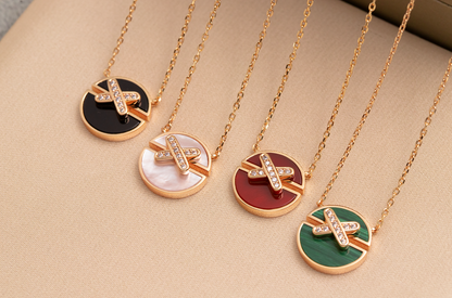 [LUXORA]JEUX DE PINK GOLD DIAMOND NECKLACE