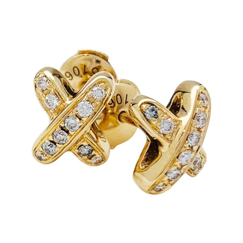 [LUXORA]JEUX DE GOLD DIAMOND EARRINGS