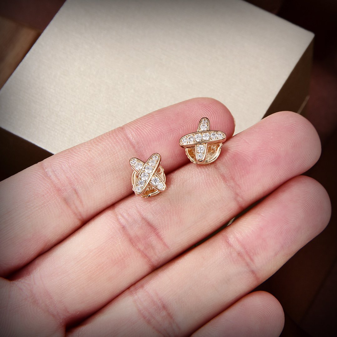 [LUXORA]JEUX DE GOLD DIAMOND EARRINGS