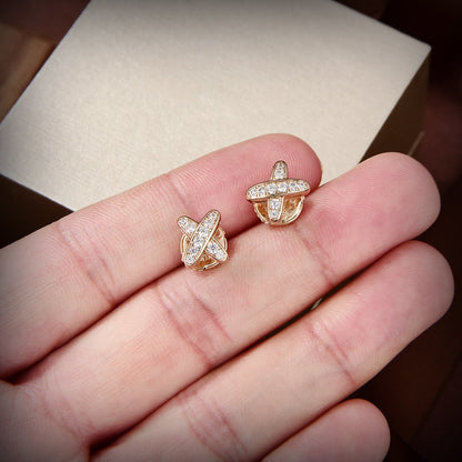 [LUXORA]JEUX DE GOLD DIAMOND EARRINGS