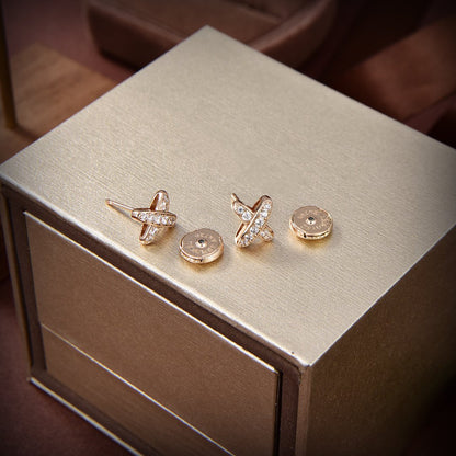 [LUXORA]JEUX DE GOLD DIAMOND EARRINGS