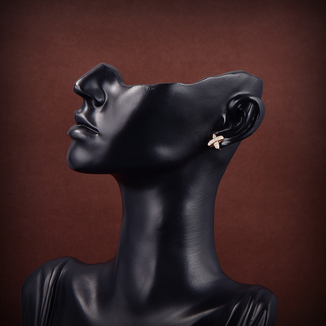 [LUXORA]JEUX DE GOLD DIAMOND EARRINGS