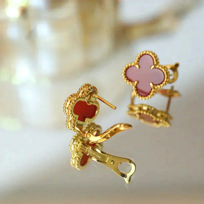 [LUXORA]CLOVER MEDIUM 1 MOTIFS CARNELIAN  EARRINGS