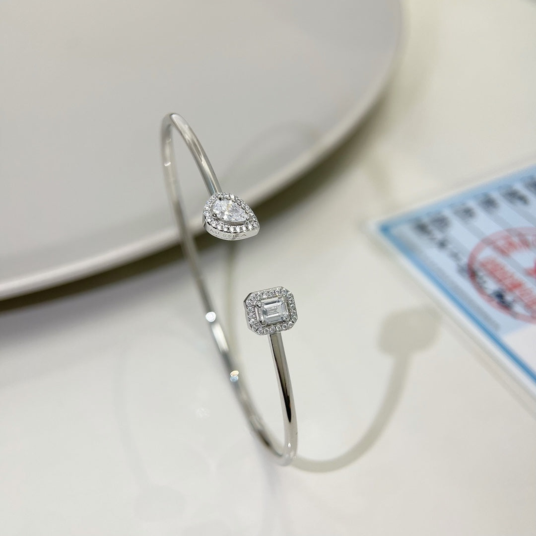 [LUXORA]JONC FLEX MY TWIN TOI & MOI SILVER DIAMOND BRACELET