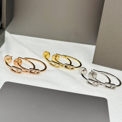 [LUXORA]CREOLES MOVE UNO PM DIAMOND EARRINGS