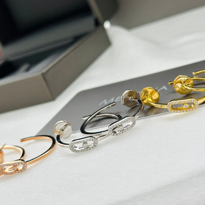 [LUXORA]CREOLES MOVE UNO PM DIAMOND EARRINGS