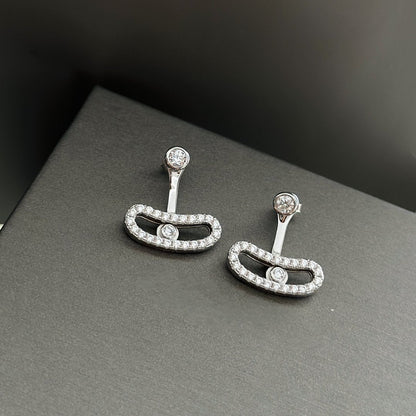 [LUXORA]MOVE UNO SILVER DIAMOND EARRINGS