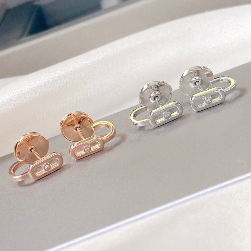 [LUXORA]CREOLES MOVE UNO MINI 1 DIAMOND EARRINGS