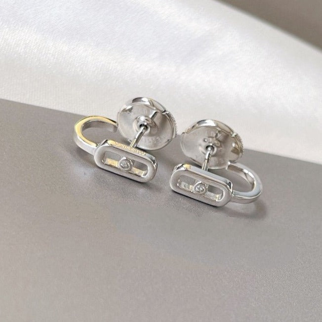 [LUXORA]CREOLES MOVE UNO MINI 1 DIAMOND EARRINGS