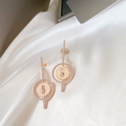 [LUXORA]Demo MOVE ARROW PINK GOLD DIAMOND EARRINGS