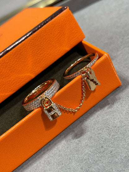 [LUXORA]HM KELLY CLOCHETTE DOUBLE RING IN  WITH DIAMONDS
