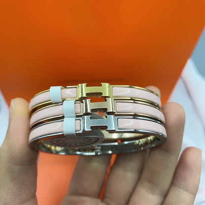 [LUXORA]CLASSIC HM CLIC  PINK 8MM ENAMEL BRACELET