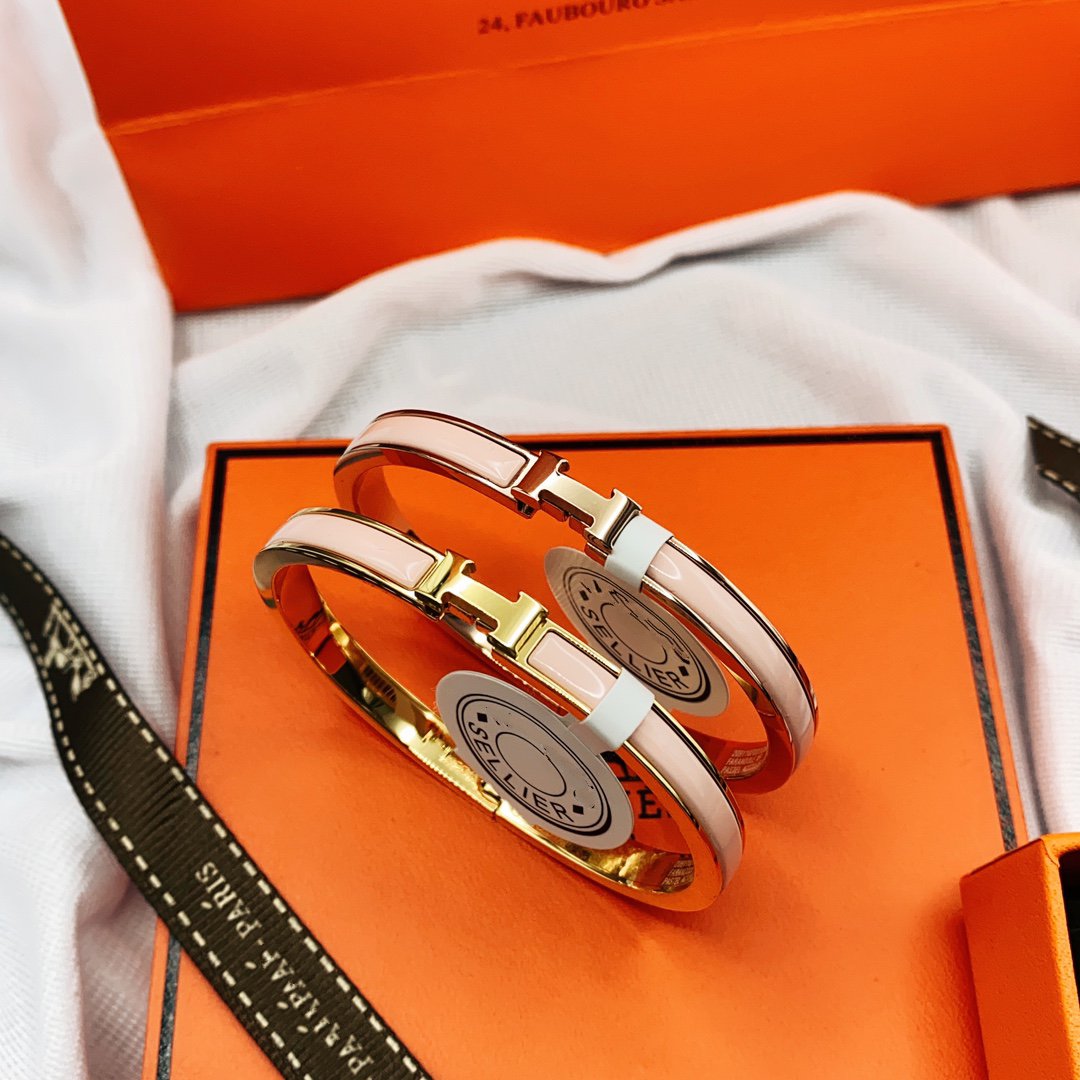 [LUXORA]CLASSIC HM CLIC  PINK 8MM ENAMEL BRACELET