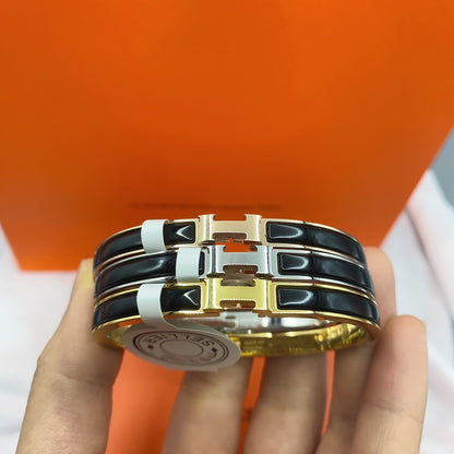 [LUXORA]CLASSIC HM CLIC BLACK 8MM ENAMEL BRACELET