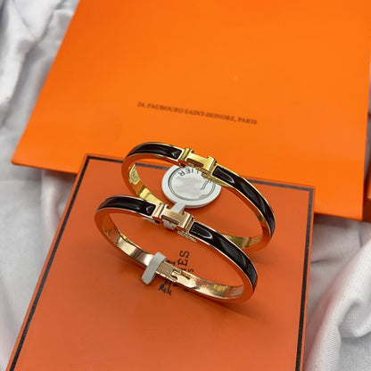 [LUXORA]CLASSIC HM CLIC BLACK 8MM ENAMEL BRACELET