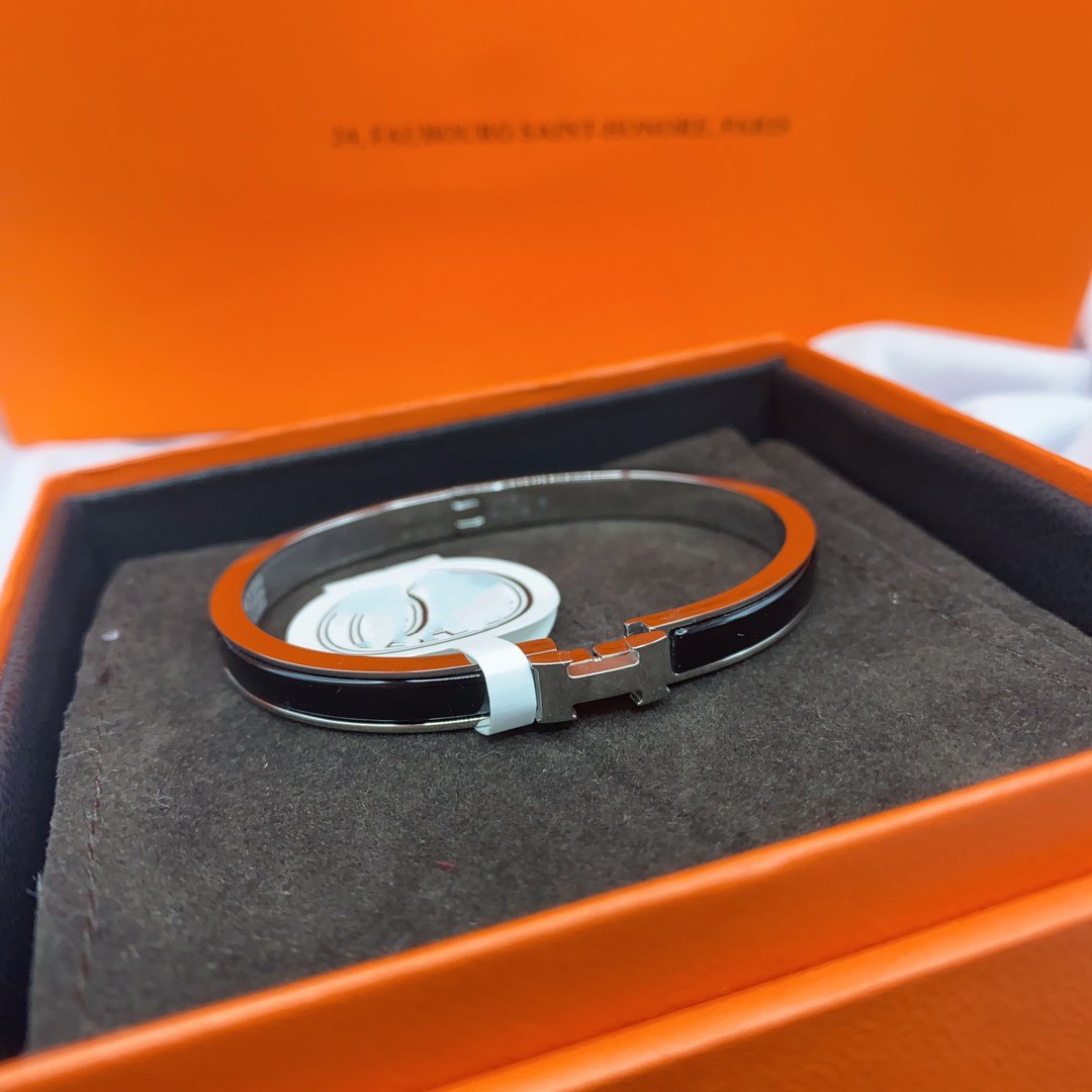 [LUXORA]CLASSIC HM CLIC BLACK 8MM ENAMEL BRACELET