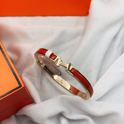 [LUXORA]CLASSIC HM CLIC RED 8MM ENAMEL BRACELET