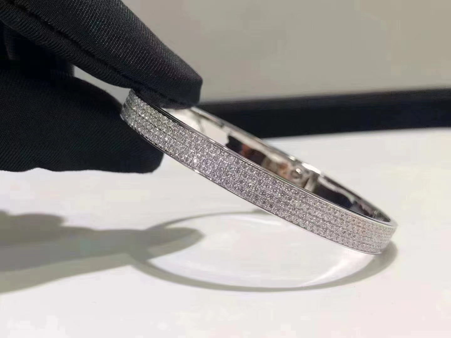 [LUXORA]HM KELLY BRACELET IN SILVER AND FULL PAVE DIAMOND