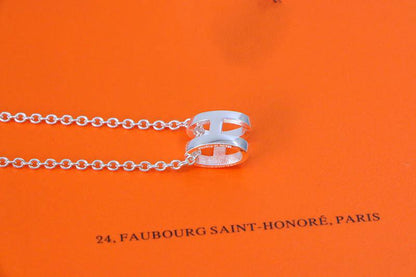 [LUXORA]HM NECKLACE H LETTER OVAL SERIES