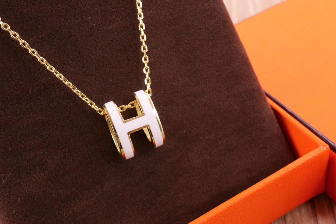[LUXORA]HM CLIC YELLOW ENAMEL GOLD NECKLACE