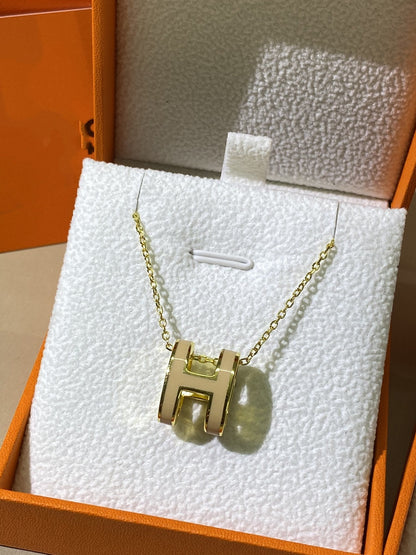 [LUXORA]HM CLIC YELLOW ENAMEL GOLD NECKLACE