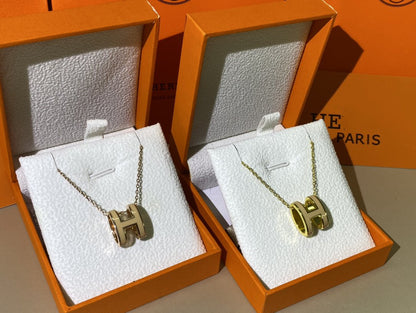 [LUXORA]HM CLIC YELLOW ENAMEL GOLD NECKLACE