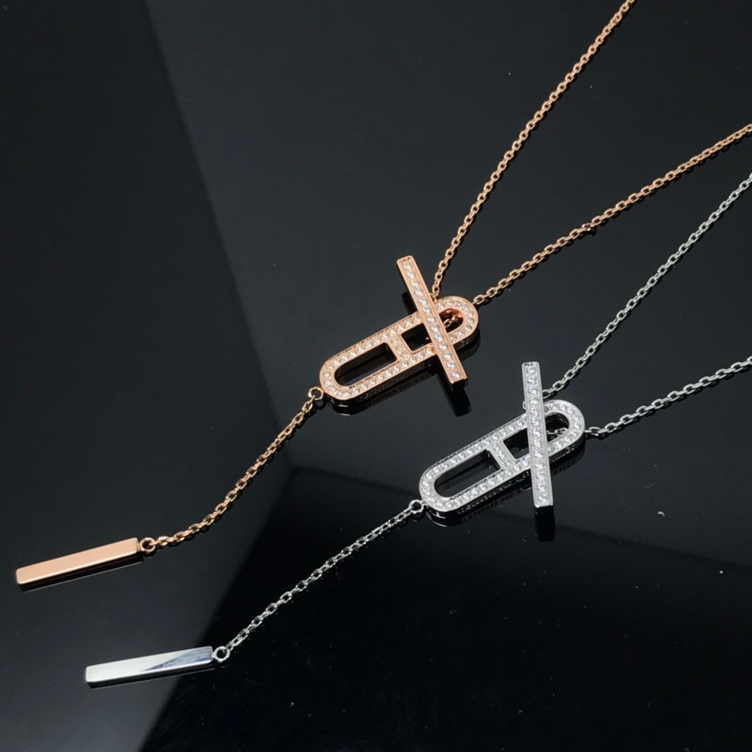 [LUXORA]HM NECKLACE PLATINUM ROSE GOLD DIAMOND