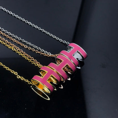 [LUXORA]H NECKLACE PINK