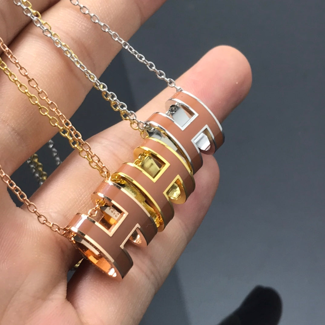 [LUXORA]H NECKLACE BROWN