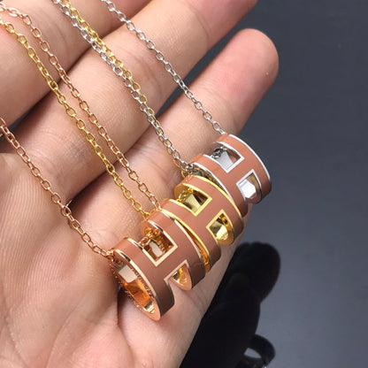 [LUXORA]H NECKLACE BROWN