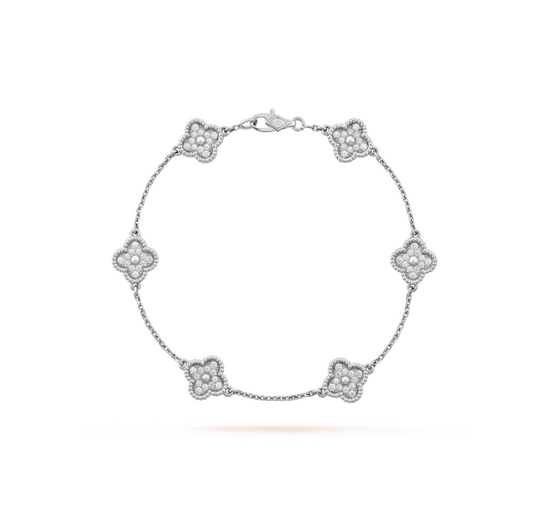 [LUXORA]CLOVER 6 MOTIV SILBER DIAMANT ARMREIF
