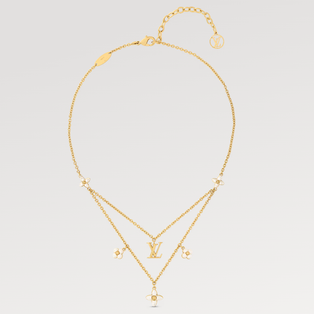 [LUXORA]FLOWERGRAM GOLD MOP DOUBLE ROW NECKLACE