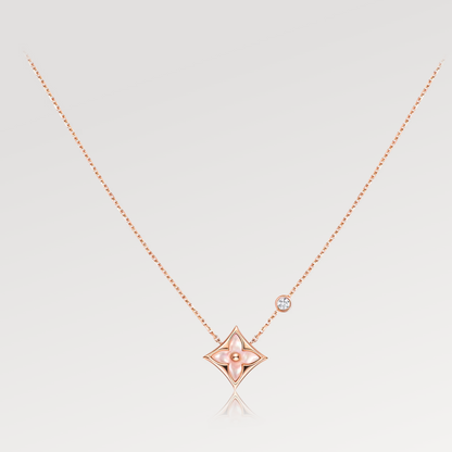 [LUXORA]STAR PINK MOP 1 DIAMOND PINK GOLD NECKLACE