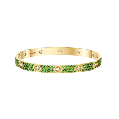 [LUXORA]2026 PAVE GEMSTONE LOVE BRACELET 6.1MM 10 DIAMONDS