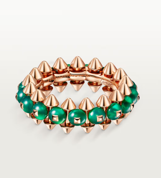 [⭐JeweliWhal]CLASH ELEGANT ROSE GOLD RING FEATURING NATURAL AGATE