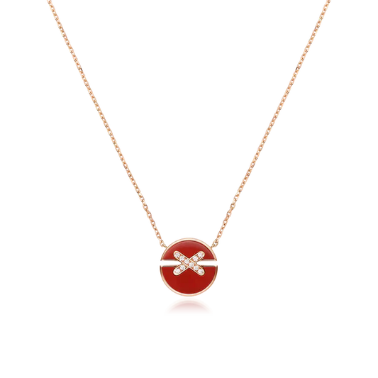 [LUXORA]JEUX DE ROSE GOLD DIAMOND NECKLACE
