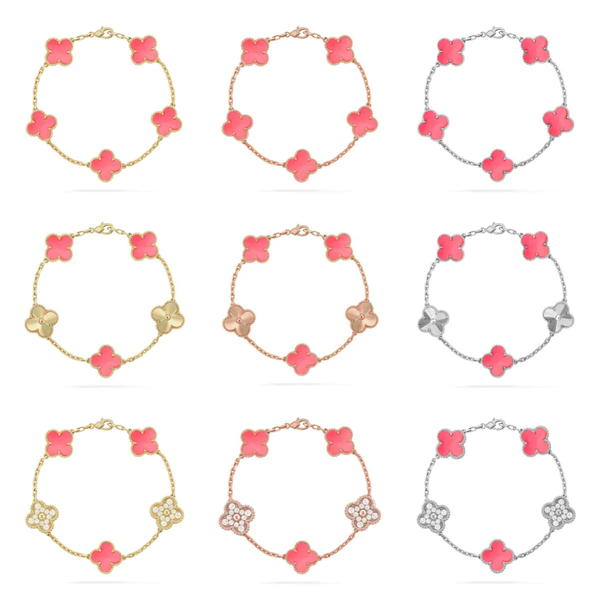[LUXORA] CLOVER 5 MOTIFS  PINK MOP BRACELET COLLECTION