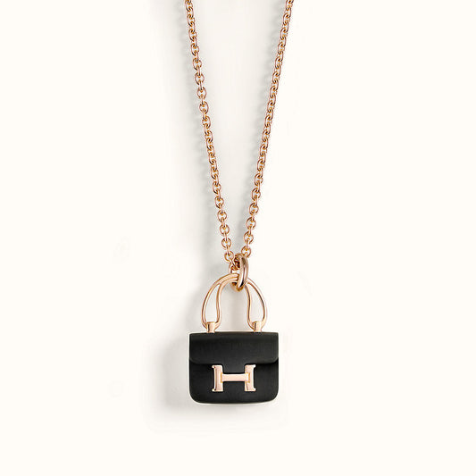[LUXORA]CONSTANCE BLACK ANHÄNGER ROSÉGOLD KETTE