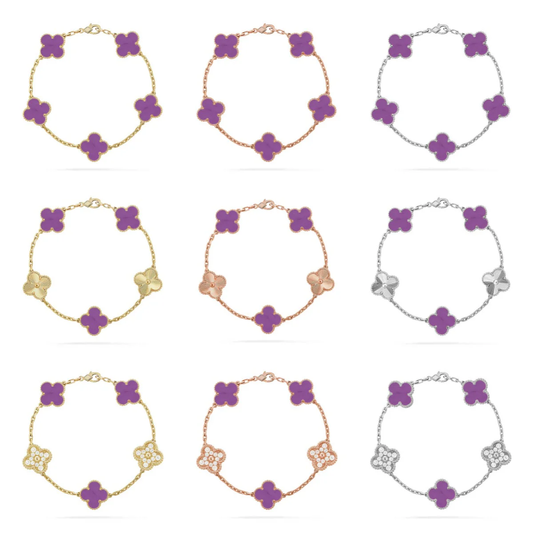 [LUXORA] CLOVER 5 MOTIF VIOLET BRACELET COLLECTION