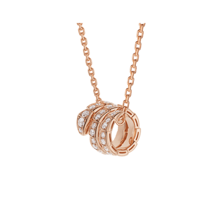 [LUXORA]SERPENTI PINK GOLD NECKLACE DOUBLE RING DIAMOND