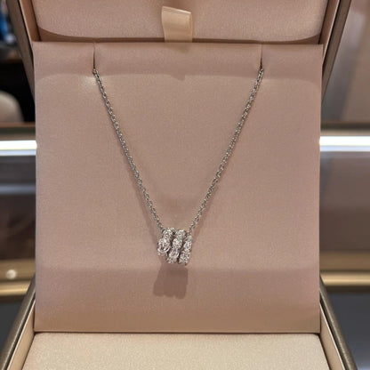 [LUXORA]SERPENTI  NECKLACE DOUBLE RING DIAMOND