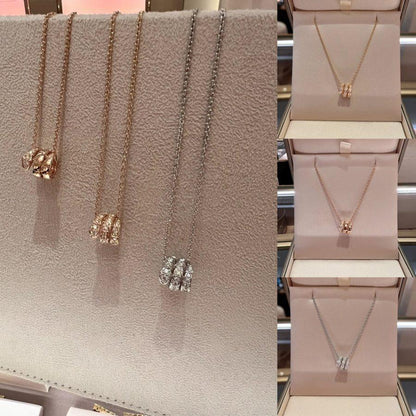 [LUXORA]SERPENTI  NECKLACE DOUBLE RING DIAMOND