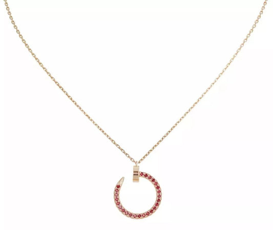 [LUXORA]JUSTE NECKLACE GOLD RED DIAMONDS