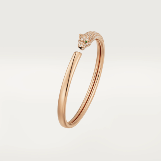 [LUXORA]PANTHERE ROSE GOLD DIAMOND OPEN BRACELET